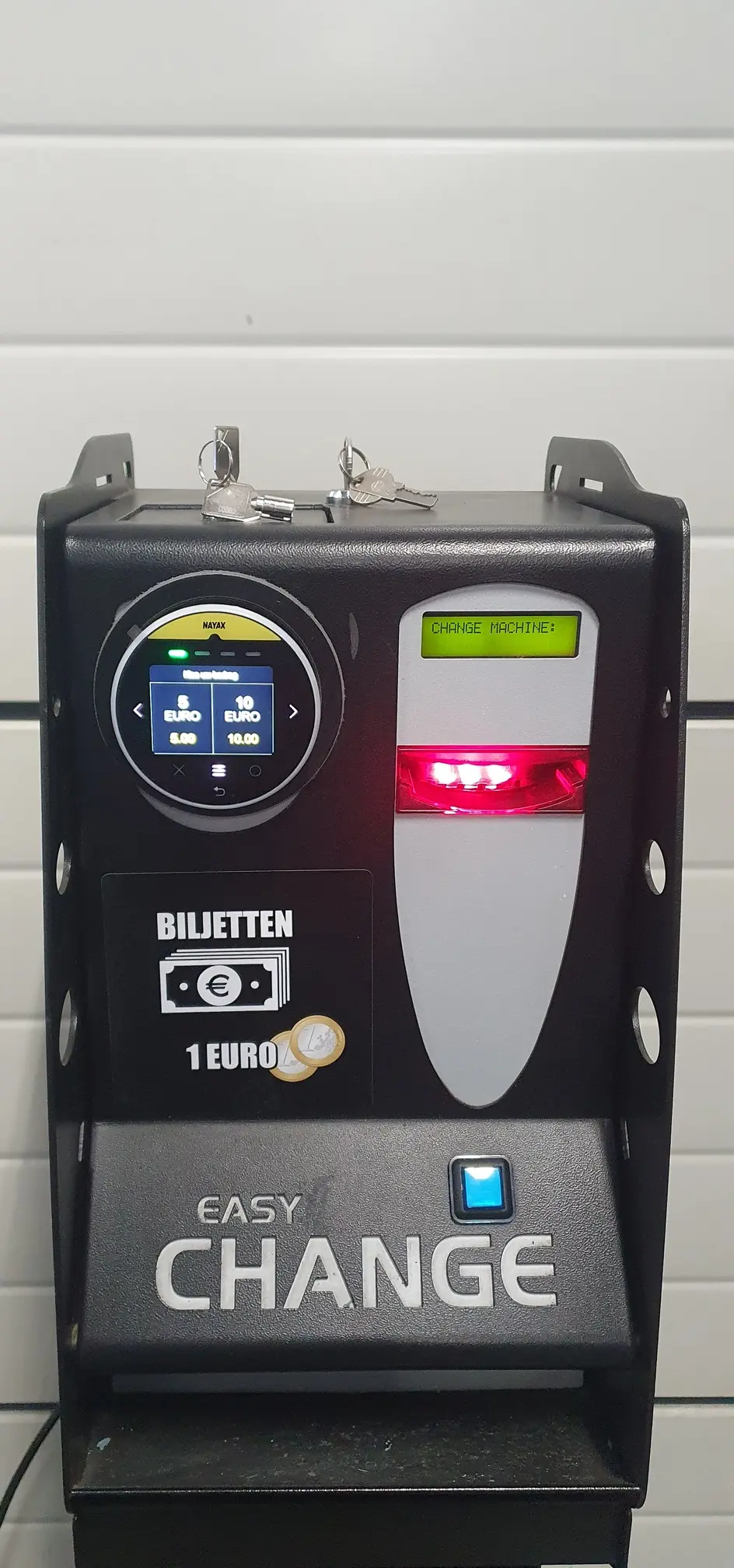 Wisselautomaat Easy Change contactloos betalen en biljetlezer